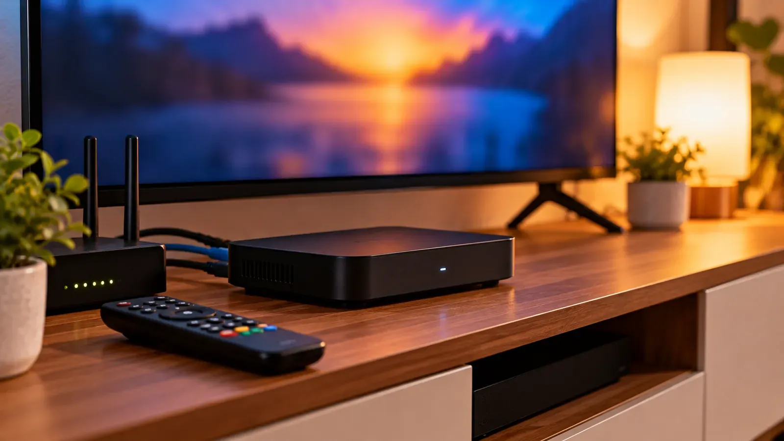 A set-top box connected to the network