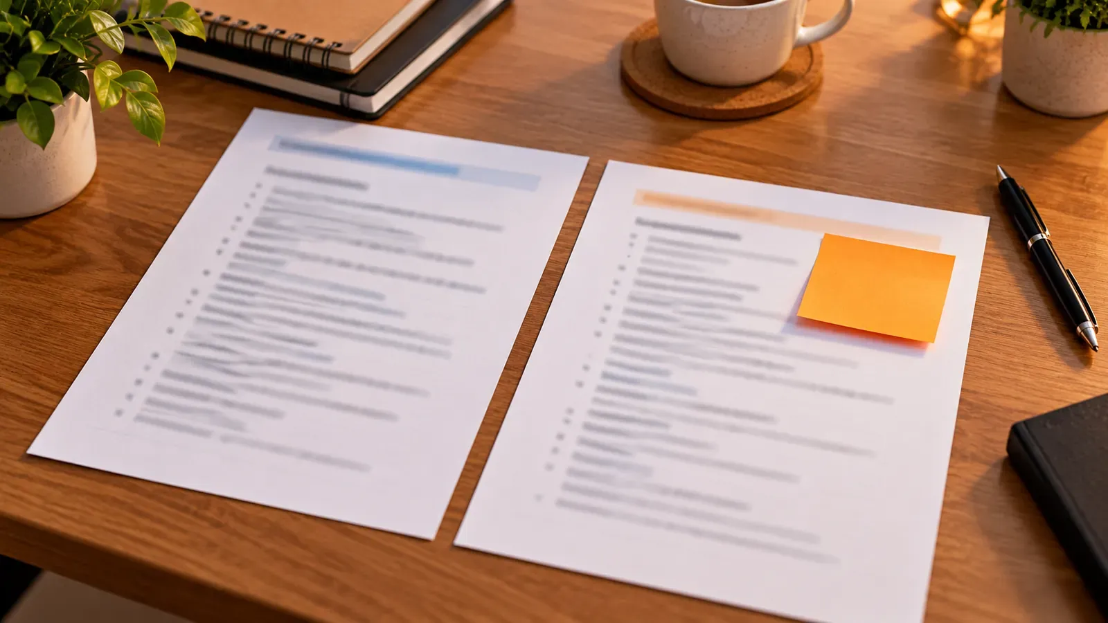Two printed lists side by side